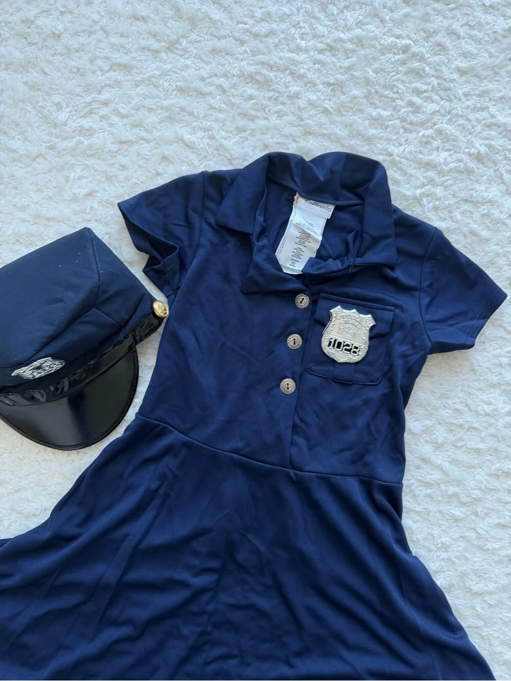 Girls Policeman Dress and Hat. 5-6 years